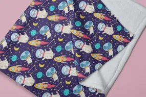 Space Galaxy Astronauts Rockets Soft Fluffy Velvet Flannel Fleece Throw Blanket