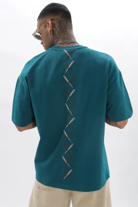 Spineline Peacock Green Dropshoulder T-Shirt