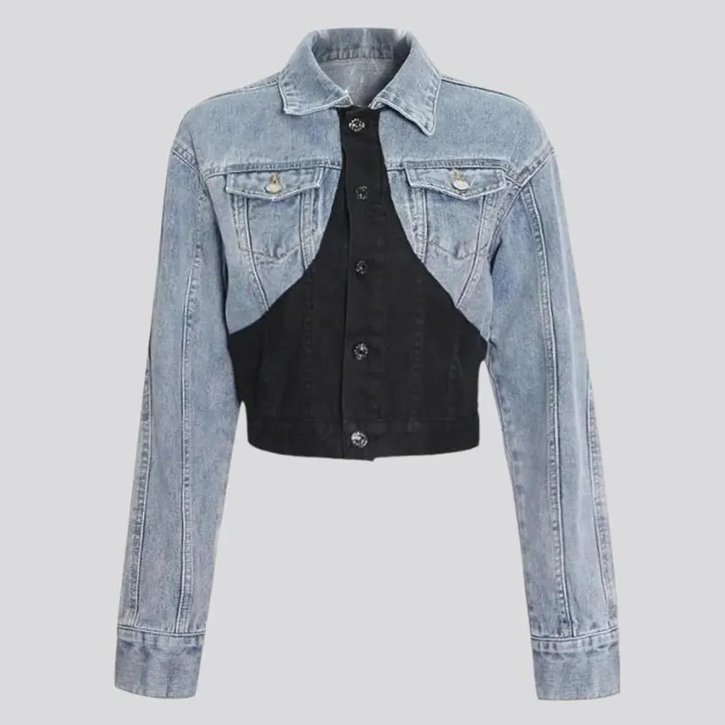 Street black women's jean jacket