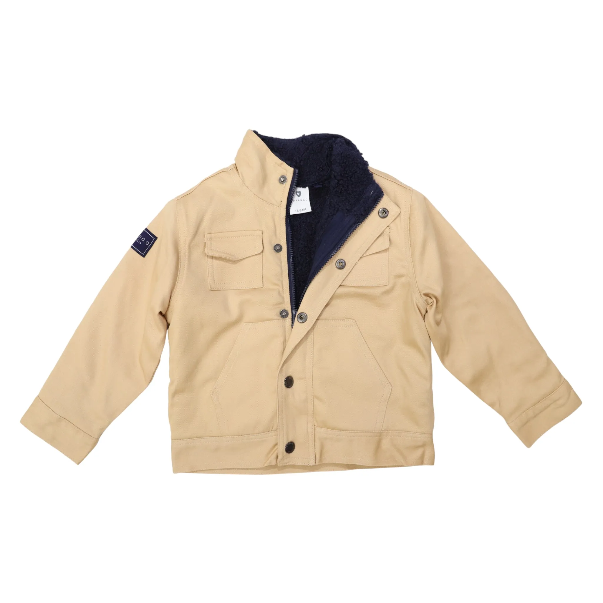 Stretch Twill Jacket with Sherpa Lining Sheepskin