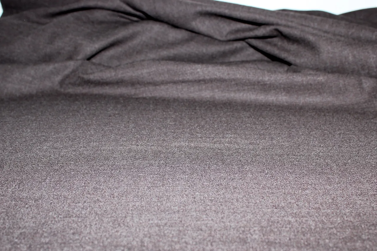 Stretch Wool Crepe - Heathered Dark Brown