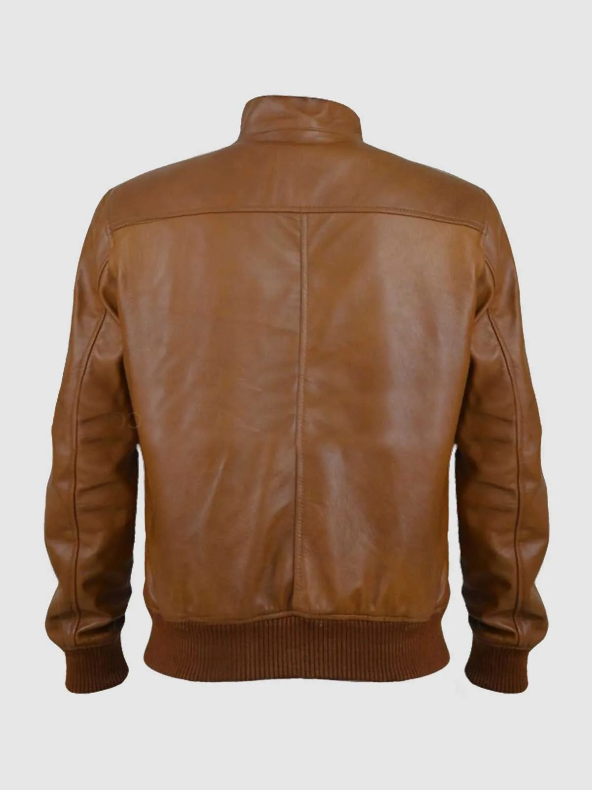 Tan Leather Bomber Jacket Men