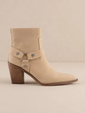 The Jackson | Khaki Pointed Toe Moto Bootie