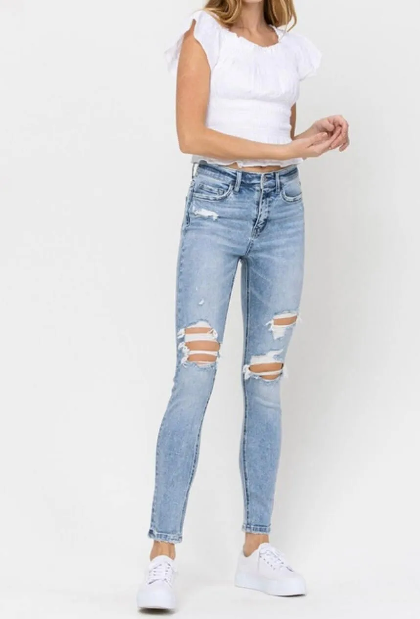 The Jordan Jeans: High Rise Distressed Skinny Jean