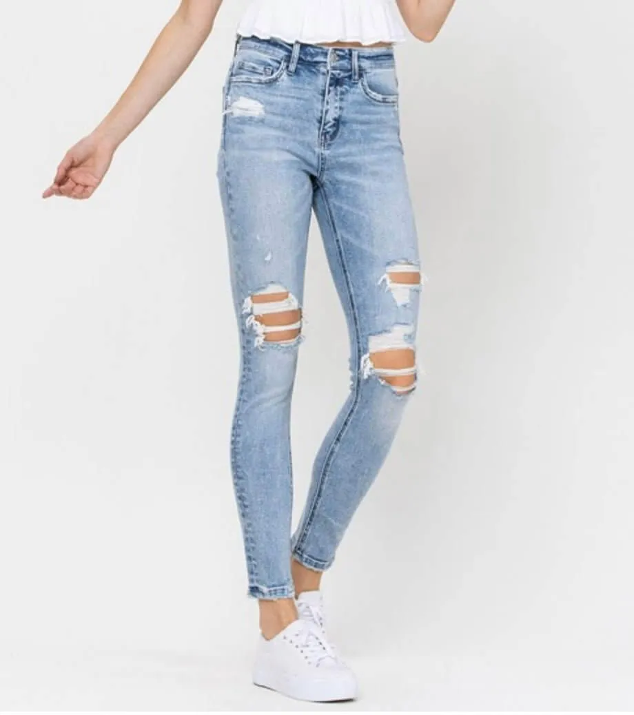 The Jordan Jeans: High Rise Distressed Skinny Jean