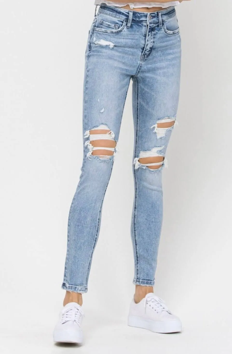 The Jordan Jeans: High Rise Distressed Skinny Jean