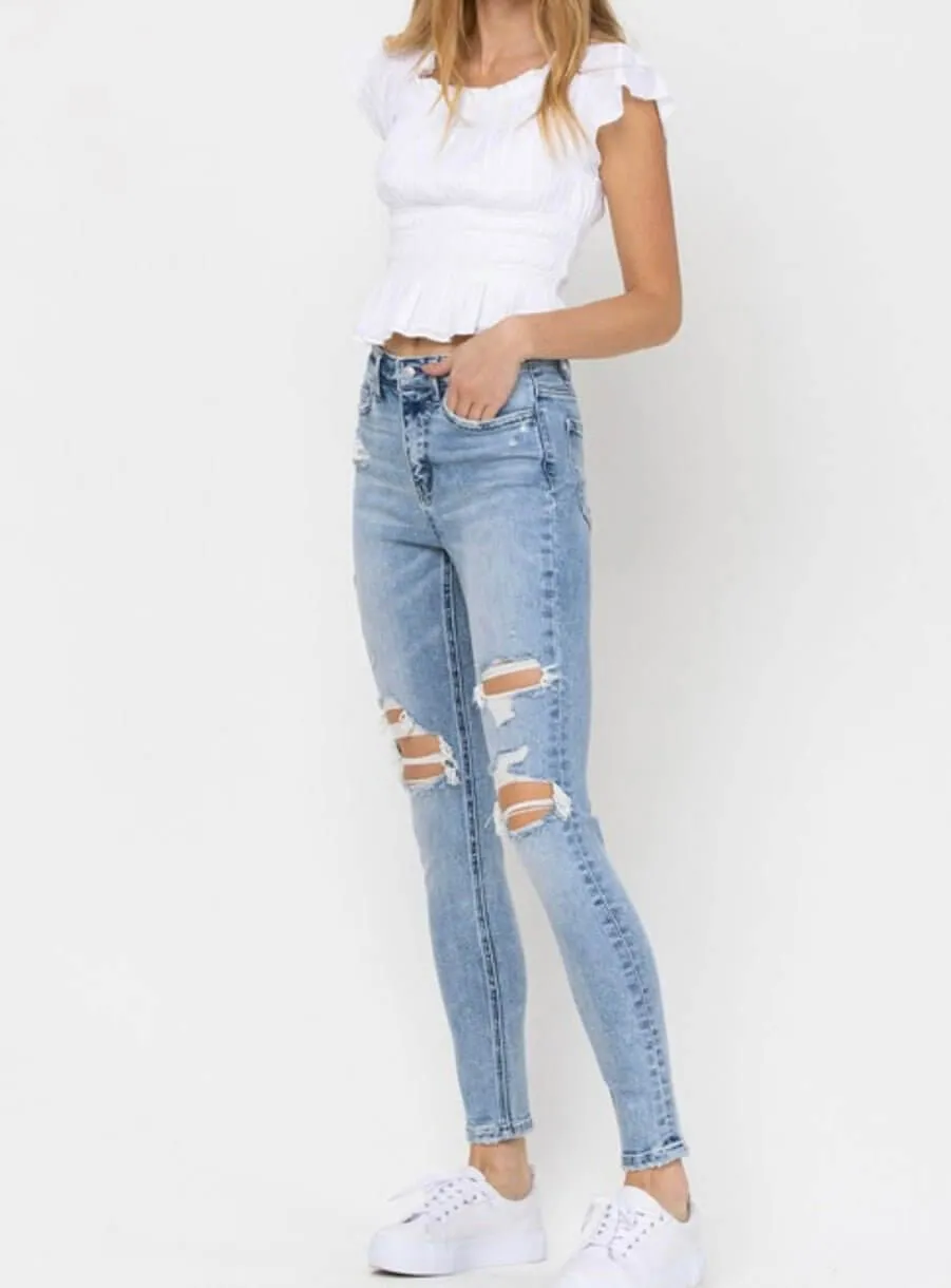 The Jordan Jeans: High Rise Distressed Skinny Jean