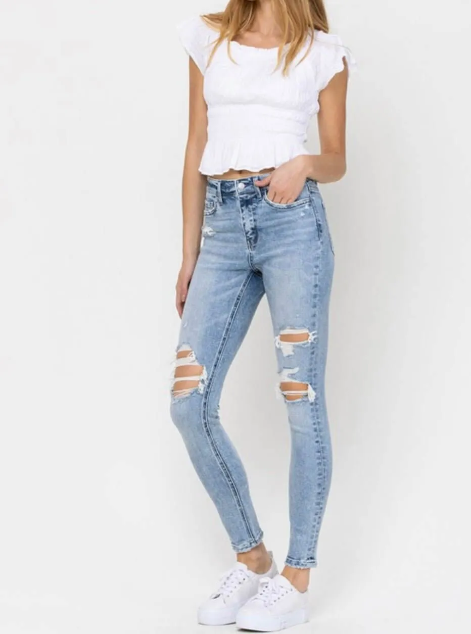 The Jordan Jeans: High Rise Distressed Skinny Jean