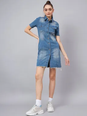 Trendy Denim Shirt Dress