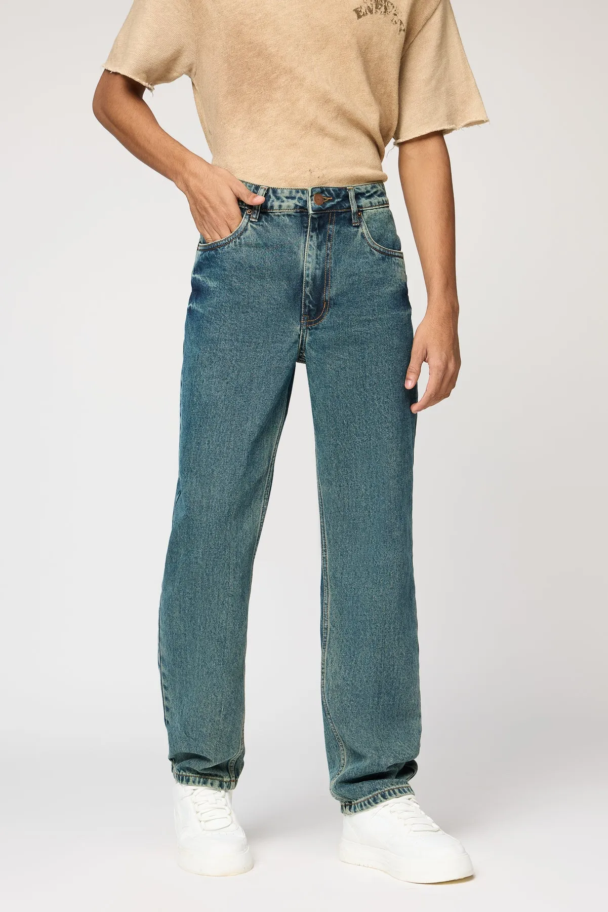 Tropical Teal Men's Relaxed Fit Jeans