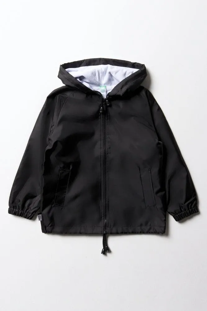 Unisex School Rain Jacket Black