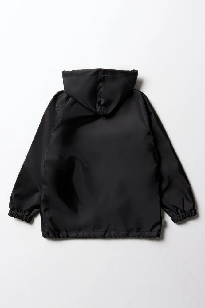 Unisex School Rain Jacket Black