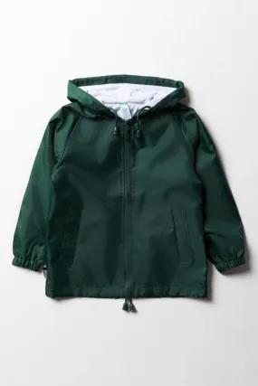 Unisex School Rain Jacket Green