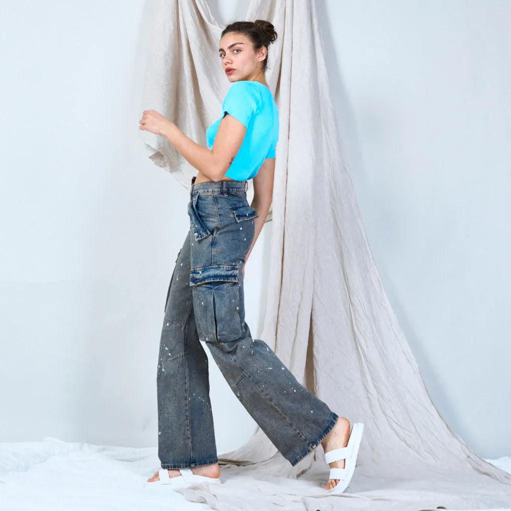 Washed denim jean trousers wholesale