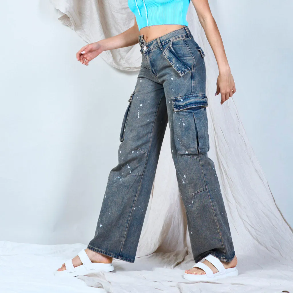 Washed denim jean trousers wholesale