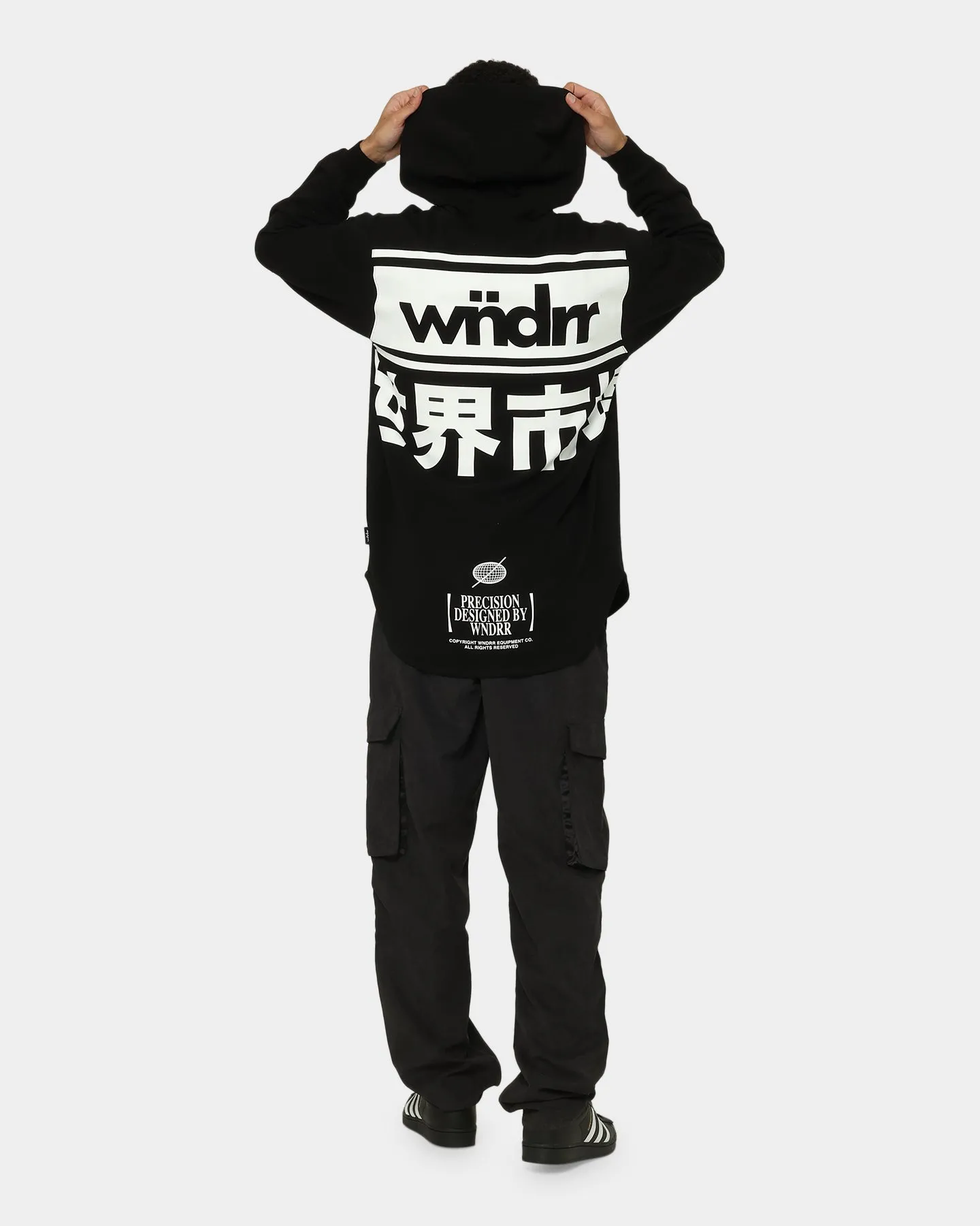 WNDRR Precision Curved Hem Hoodie Black