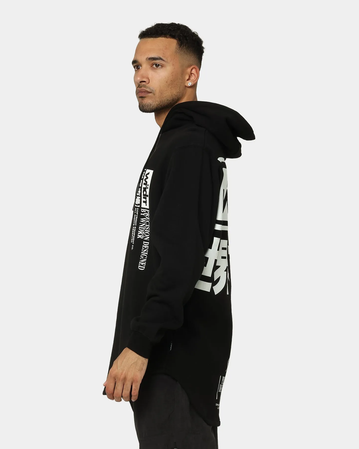 WNDRR Precision Curved Hem Hoodie Black