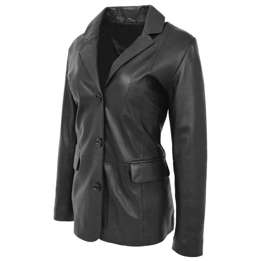 Women’s Black Classic Leather Blazer