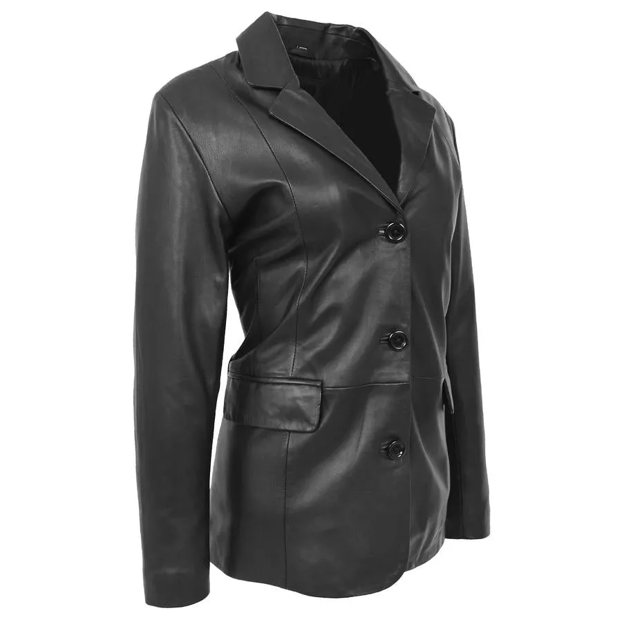 Women’s Black Classic Leather Blazer