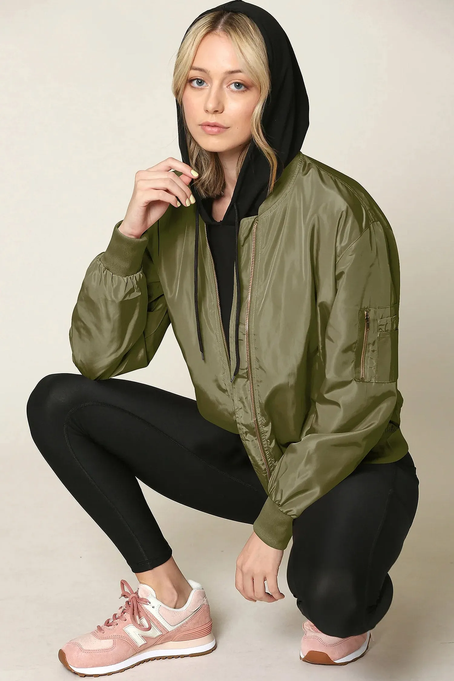 Women's Essential Lightweight Multi Pocket Windbreaker Bomber Jacket