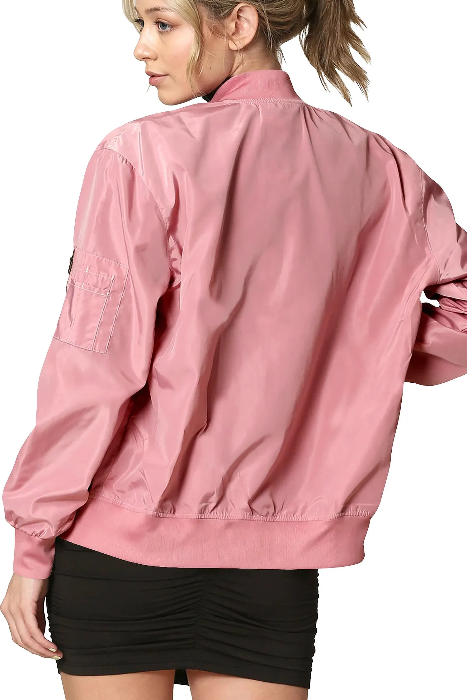 Women's Essential Lightweight Multi Pocket Windbreaker Bomber Jacket