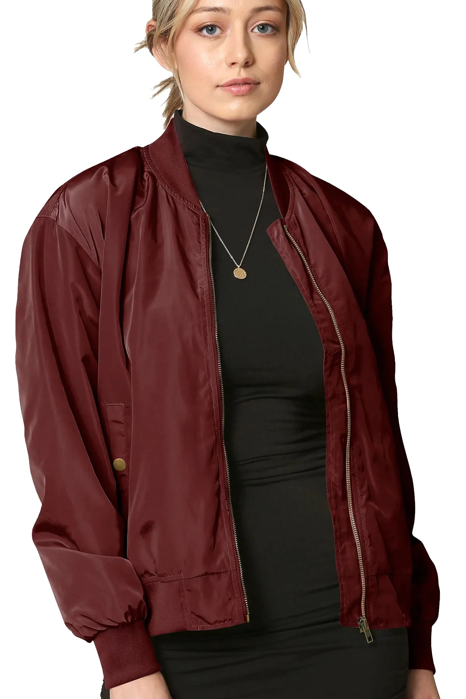 Women's Essential Lightweight Multi Pocket Windbreaker Bomber Jacket