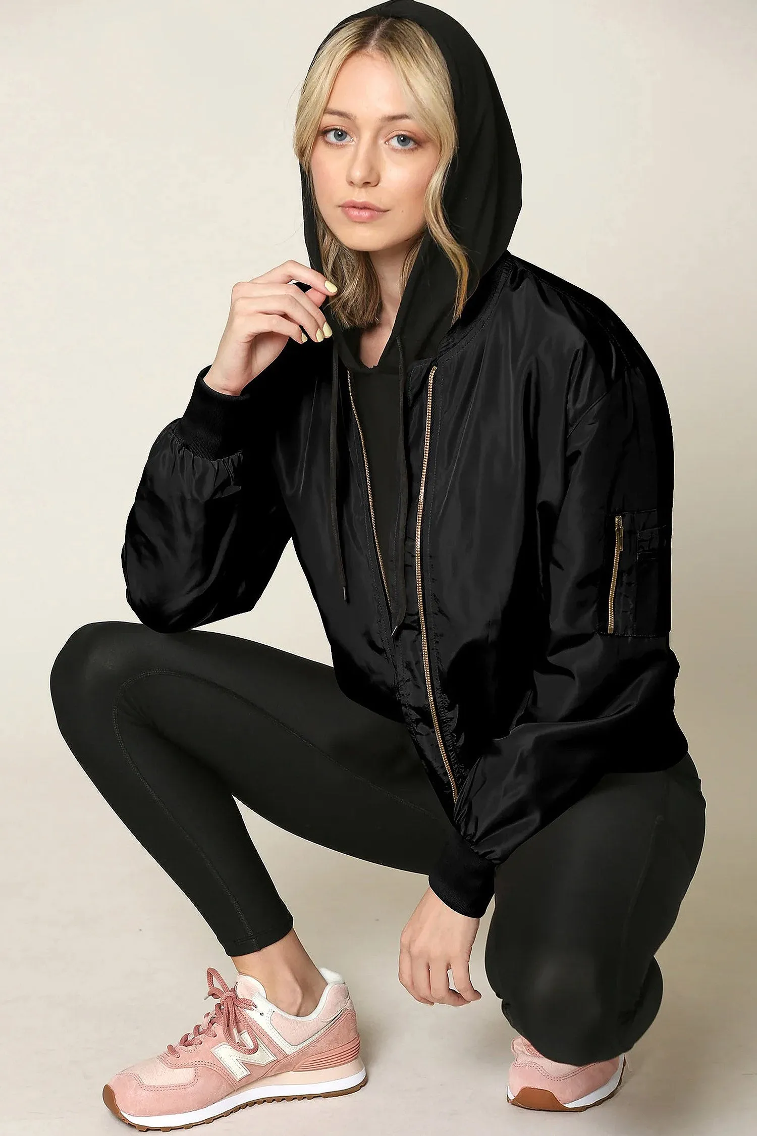 Women's Essential Lightweight Multi Pocket Windbreaker Bomber Jacket