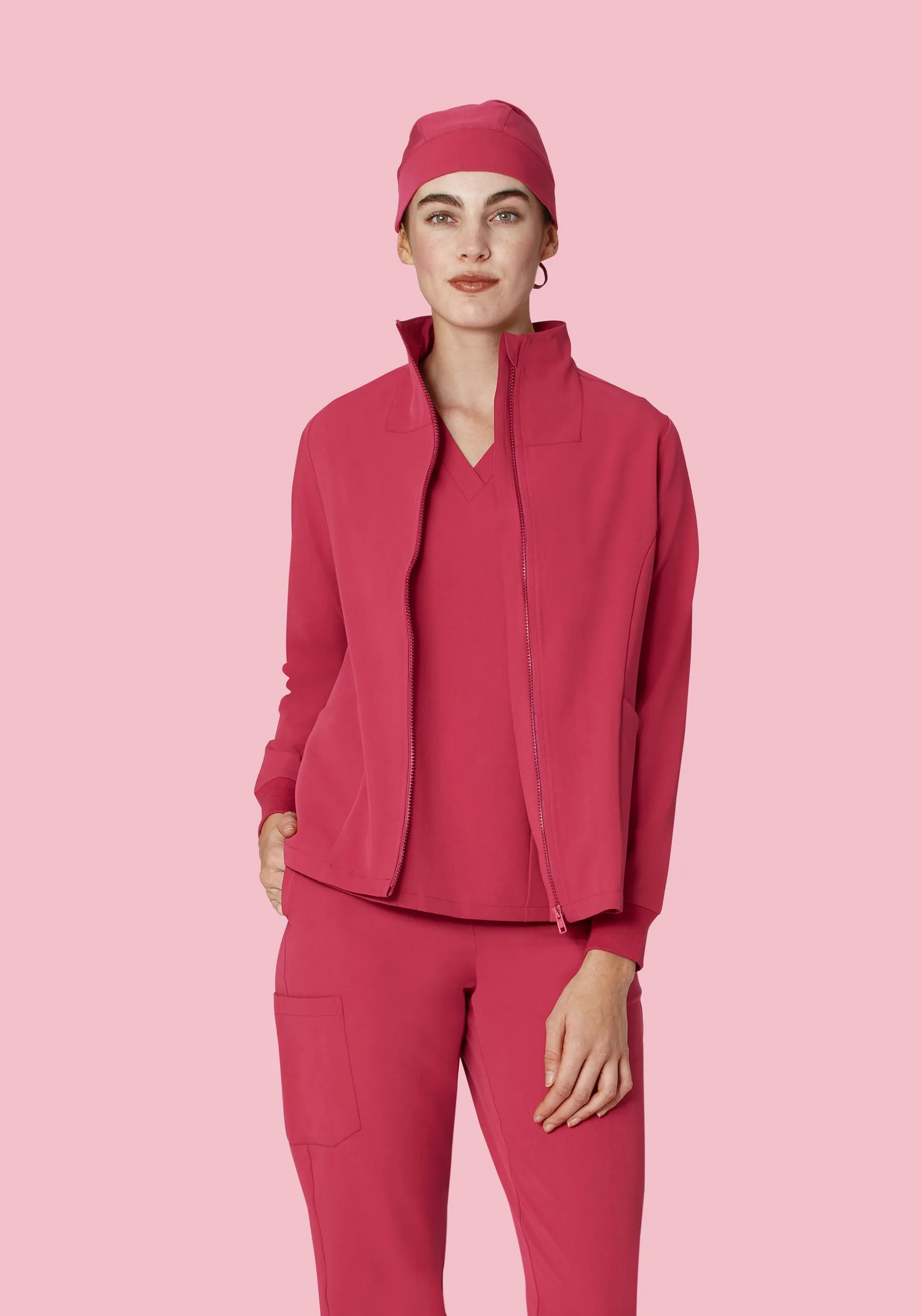 Women's Modern Scrub Jacket Deep Rose