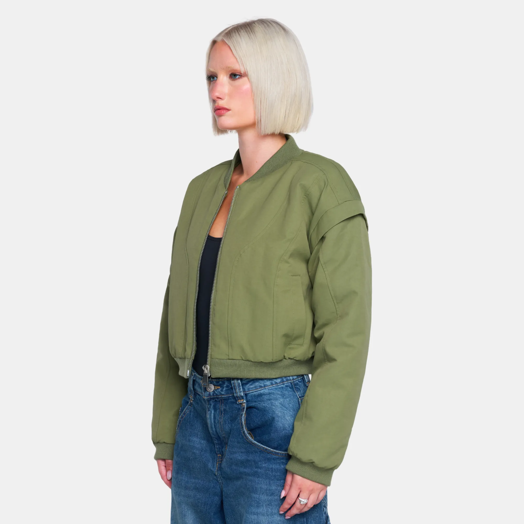 YOKON Crop Bomber Jacket