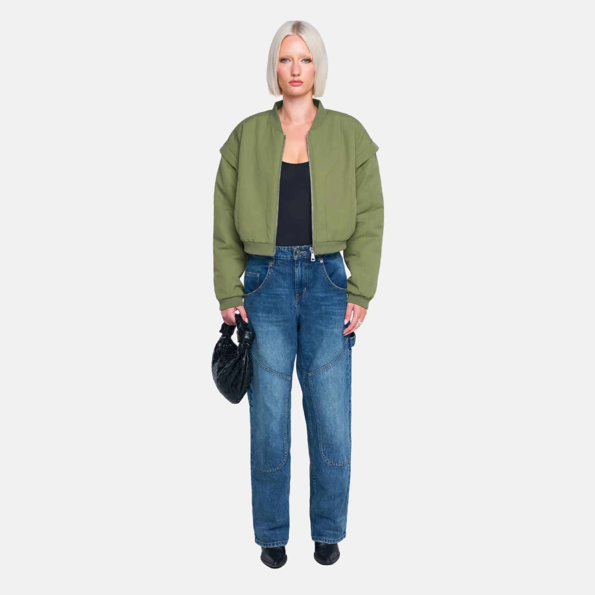 YOKON Crop Bomber Jacket