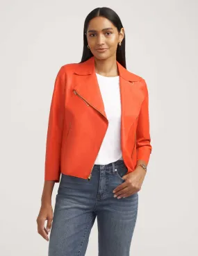 Zip Front Faux Leather Moto Jacket- Sale